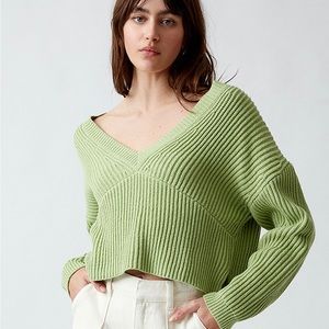 PacSun LA Hearts Green Oversized Slit Sweater